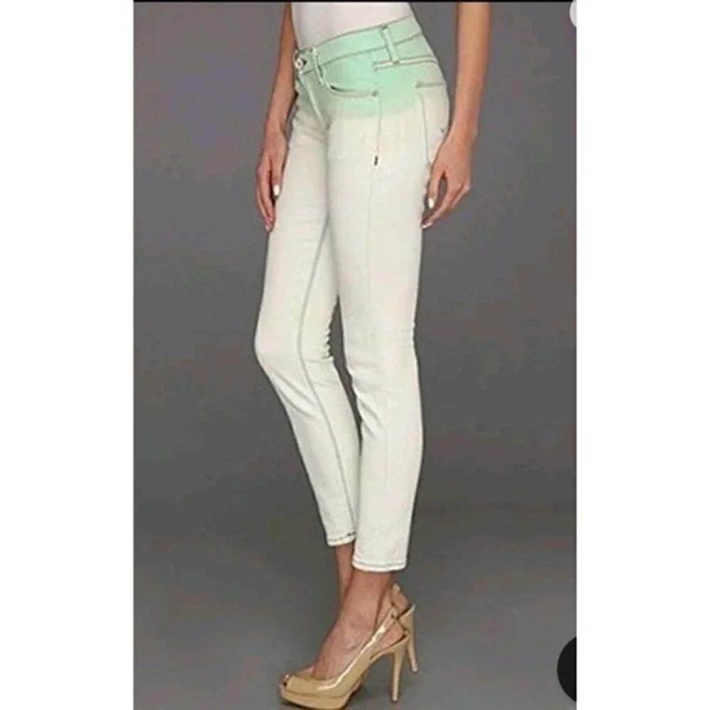 Hudson‎ Jeans Crop Krista Super Skinny Mint Ombre Wash Size 30